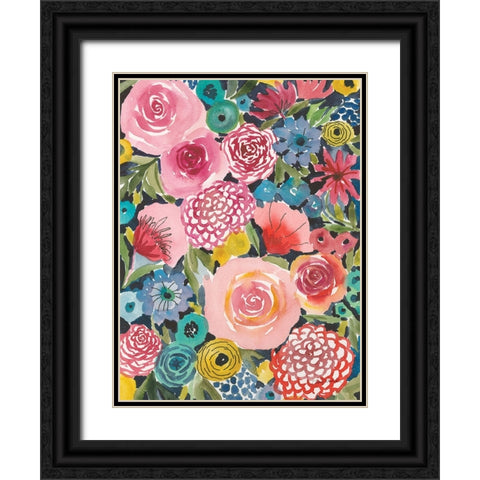 Petal Play IV Black Ornate Wood Framed Art Print with Double Matting by Warrick, Cheryl
