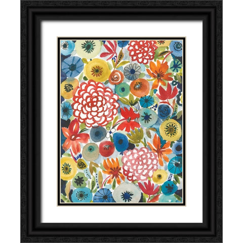 Petal Play VI Black Ornate Wood Framed Art Print with Double Matting by Warrick, Cheryl