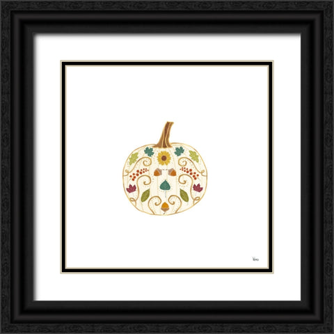 Autumn Otomi X Black Ornate Wood Framed Art Print with Double Matting by Charron, Veronique