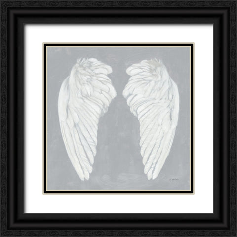 Wings I on Gray Flipped Black Ornate Wood Framed Art Print with Double Matting by Wiens, James