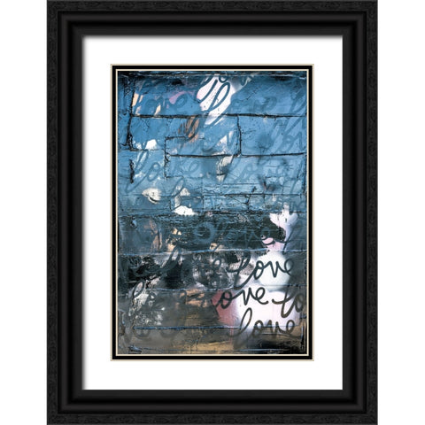 Love Graffiti Black Ornate Wood Framed Art Print with Double Matting by Youngstrom, Kent