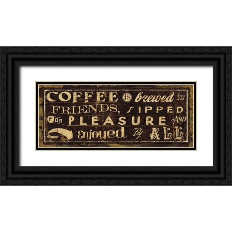 Coffee Quote IV Black Ornate Wood Framed Art Print with Double Matting by Pela Studio