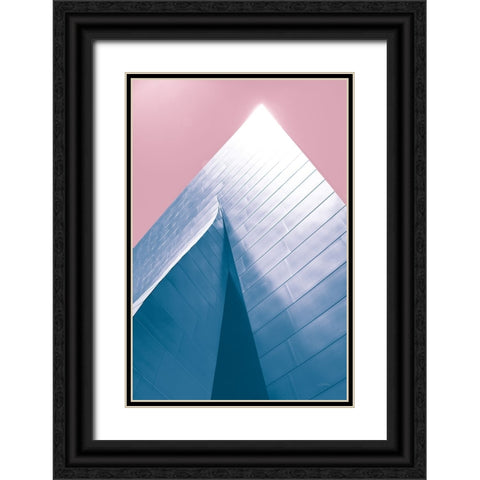 Skyscraper III Bright Black Ornate Wood Framed Art Print with Double Matting by Aledanda