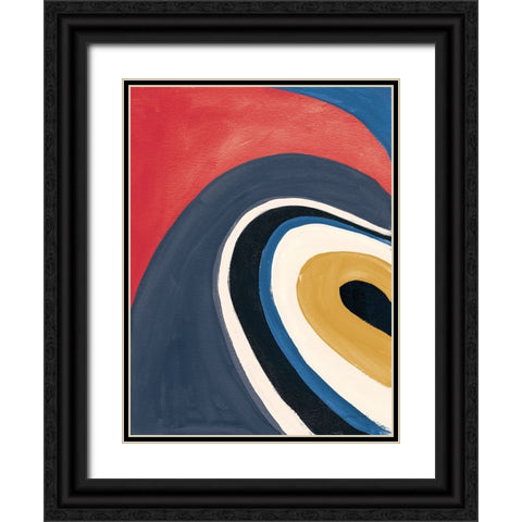 In the Groove I Retro Black Ornate Wood Framed Art Print with Double Matting by Nai, Danhui