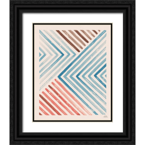 Red and Blue Sunset I Black Ornate Wood Framed Art Print with Double Matting by Marshall, Laura