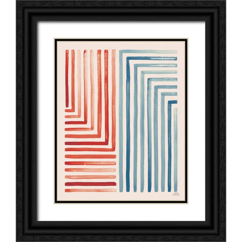 Red and Blue Sunset III Black Ornate Wood Framed Art Print with Double Matting by Marshall, Laura