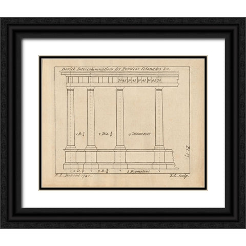 Architectural Drawings V Black Ornate Wood Framed Art Print with Double Matting by Wild Apple Portfolio