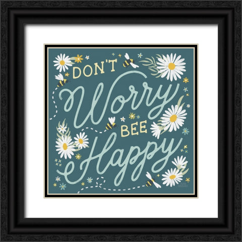 Daisy Garden II Black Ornate Wood Framed Art Print with Double Matting by Marshall, Laura