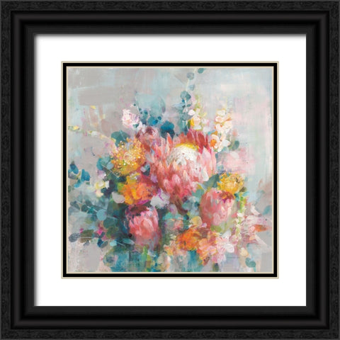 Protea Bouquet Black Ornate Wood Framed Art Print with Double Matting by Nai, Danhui