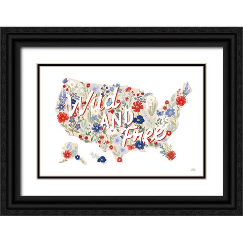 Wild Meadow USA Black Ornate Wood Framed Art Print with Double Matting by Marshall, Laura