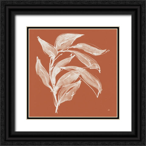 Branch I Terracotta Black Ornate Wood Framed Art Print with Double Matting by Paschke, Chris