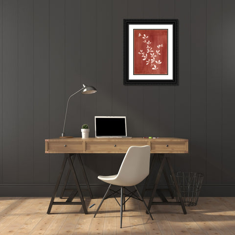 Simple Nature II Burgundy Black Ornate Wood Framed Art Print with Double Matting by Nai, Danhui