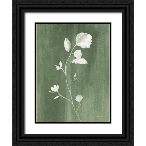 Simple Nature III Sage Black Ornate Wood Framed Art Print with Double Matting by Nai, Danhui