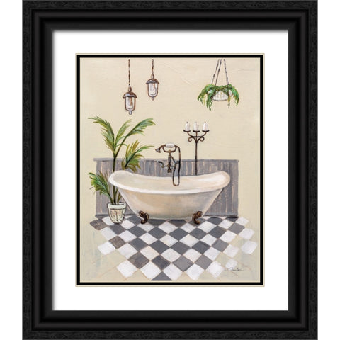 Gray Cottage Bathroom I Black Ornate Wood Framed Art Print with Double Matting by Vassileva, Silvia