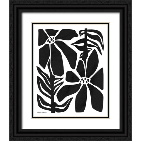 Flower Power I BW Black Ornate Wood Framed Art Print with Double Matting by Gallagher, Megan
