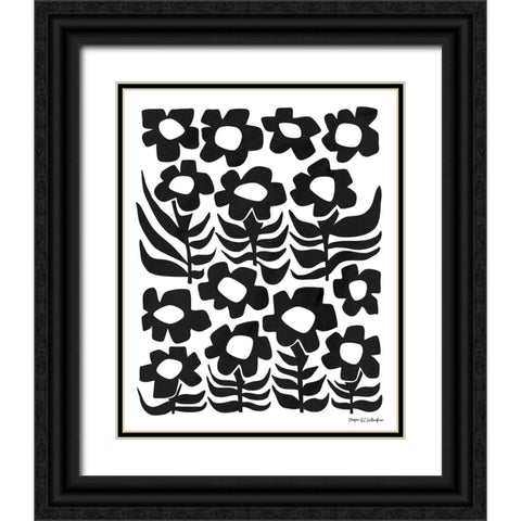 Flower Power III BW Black Ornate Wood Framed Art Print with Double Matting by Gallagher, Megan