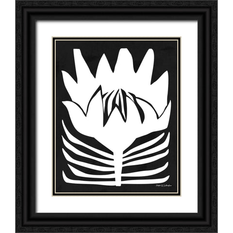 Flower Power II WB Black Ornate Wood Framed Art Print with Double Matting by Gallagher, Megan