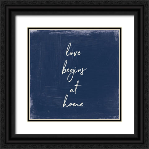 My Home Inspiration IV Indigo Black Ornate Wood Framed Art Print with Double Matting by Portfolio, Wild Apple