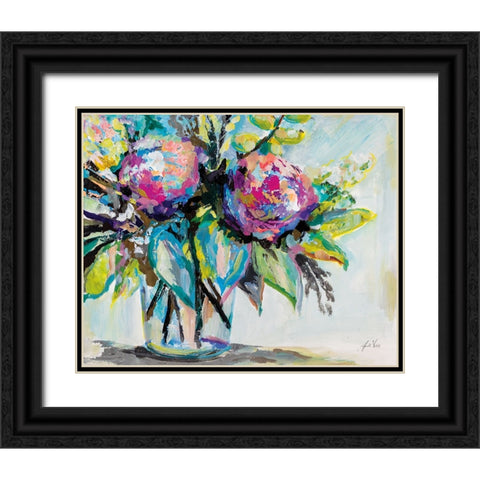 Big Blooms Black Ornate Wood Framed Art Print with Double Matting by Vertentes, Jeanette