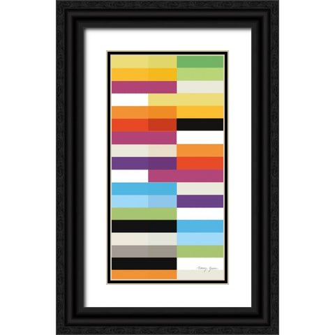 Party Time II Panel II Black Ornate Wood Framed Art Print with Double Matting by Green, Nancy