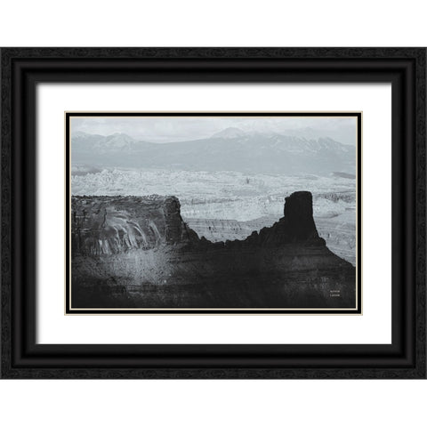 Southwest Sun BW Black Ornate Wood Framed Art Print with Double Matting by Larson, Nathan