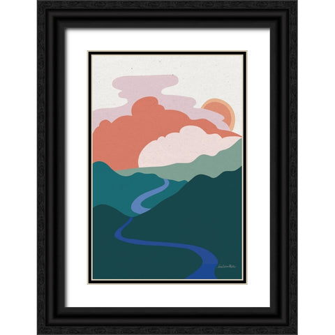 Hills and Valleys I Light v2 Black Ornate Wood Framed Art Print with Double Matting by Miller, Sara Zieve