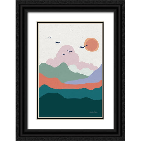 Hills and Valleys II v2 Black Ornate Wood Framed Art Print with Double Matting by Miller, Sara Zieve