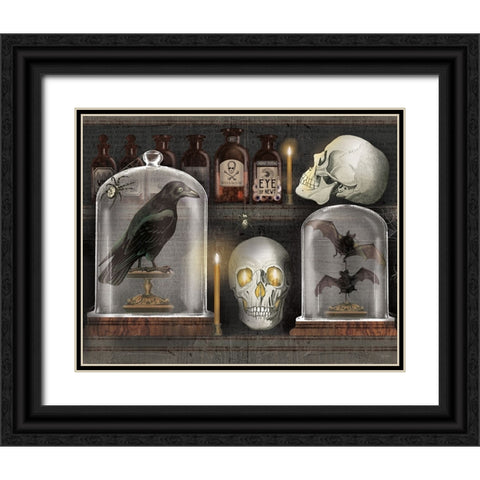 Apothecary Noir V Candles Black Ornate Wood Framed Art Print with Double Matting by Schlabach, Sue