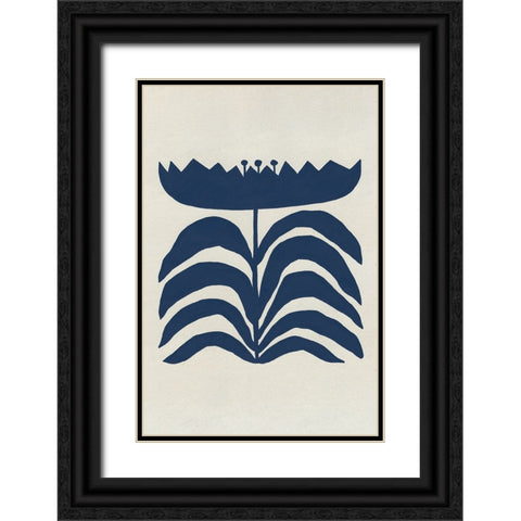 Delighted III Navy Vertical Black Ornate Wood Framed Art Print with Double Matting by Hershey, Moira