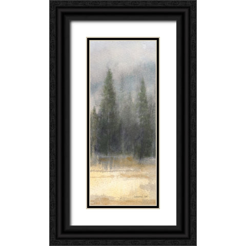 Misty Pines Panel II Black Ornate Wood Framed Art Print with Double Matting by Nai, Danhui