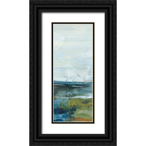 Morning Seascape Panel I Black Ornate Wood Framed Art Print with Double Matting by Vassileva, Silvia