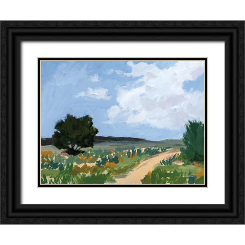 Spring Walk Black Ornate Wood Framed Art Print with Double Matting by Munger, Pamela