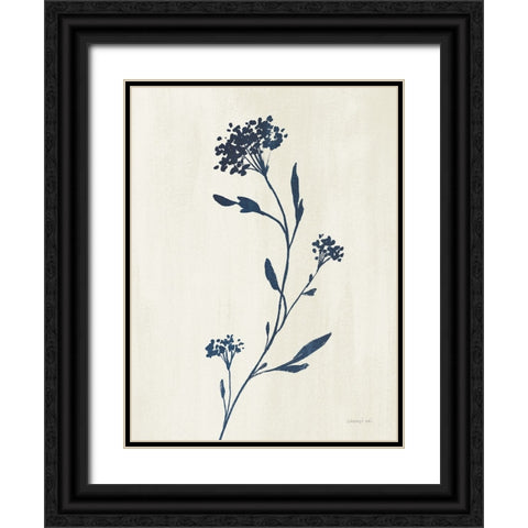 Simple Nature IV Indigo Cream Black Ornate Wood Framed Art Print with Double Matting by Nai, Danhui