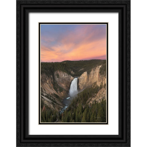 Lower Falls of the Yellowstone River II Black Ornate Wood Framed Art Print with Double Matting by Majchrowicz, Alan