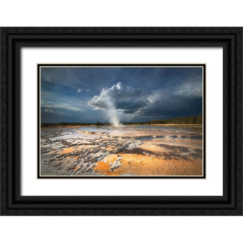 Great Fountain Geyser Black Ornate Wood Framed Art Print with Double Matting by Majchrowicz, Alan