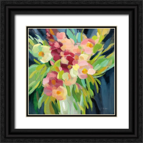 Spring Flowers in a Vase I Black Ornate Wood Framed Art Print with Double Matting by Vassileva, Silvia