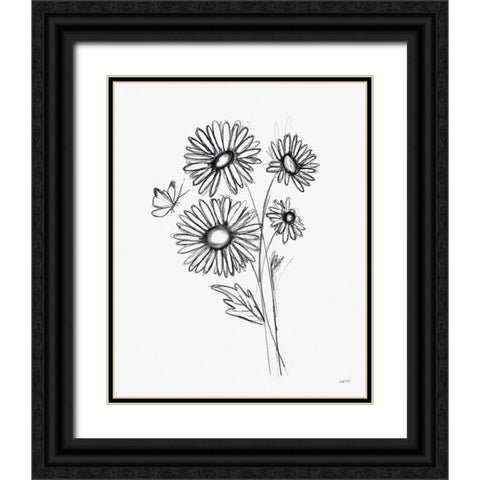 Among Wildflowers III Black Ornate Wood Framed Art Print with Double Matting by York, Leah