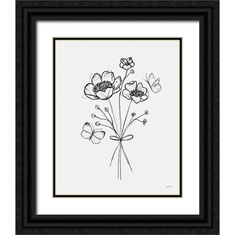 Among Wildflowers IV Black Ornate Wood Framed Art Print with Double Matting by York, Leah