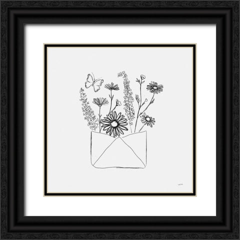 Among Wildflowers V Black Ornate Wood Framed Art Print with Double Matting by York, Leah