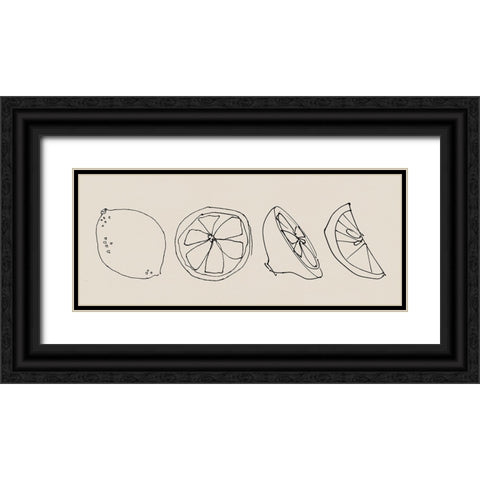 Line Lemons Black Ornate Wood Framed Art Print with Double Matting by Tillmon, Avery