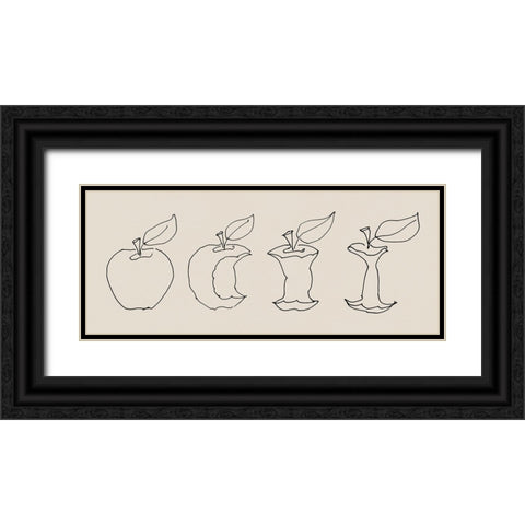 Line Apples Black Ornate Wood Framed Art Print with Double Matting by Tillmon, Avery