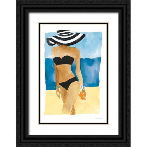 Mallorca Girl No Words Black Ornate Wood Framed Art Print with Double Matting by Charro, Mercedes Lopez