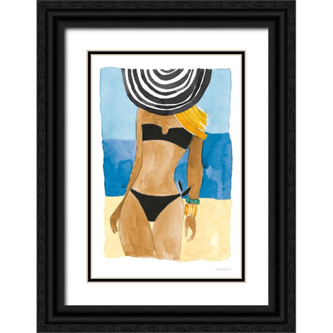 Ipanema Girl No Words Black Ornate Wood Framed Art Print with Double Matting by Charro, Mercedes Lopez