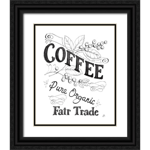 Authentic Coffee VI BW Black Ornate Wood Framed Art Print with Double Matting by Brissonnet, Daphne