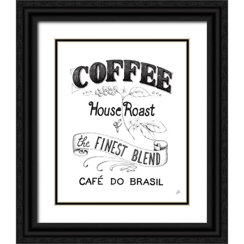 Authentic Coffee IX BW Black Ornate Wood Framed Art Print with Double Matting by Brissonnet, Daphne