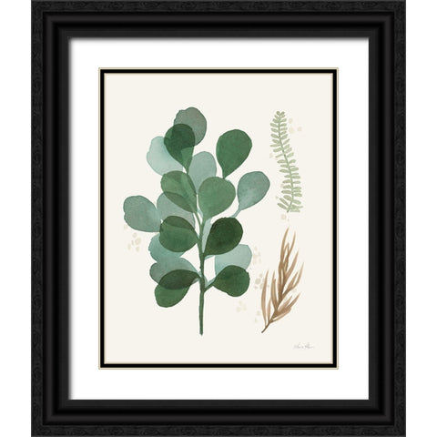 Leaf and Stem II Black Ornate Wood Framed Art Print with Double Matting by Horn, Laura