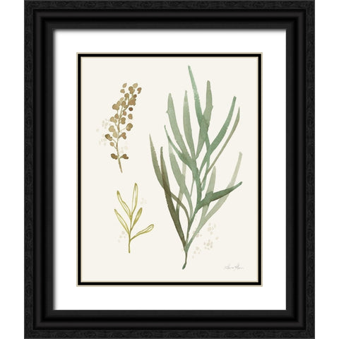 Leaf and Stem III Black Ornate Wood Framed Art Print with Double Matting by Horn, Laura