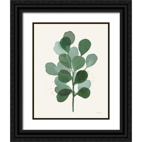 Leaf and Stem V Black Ornate Wood Framed Art Print with Double Matting by Horn, Laura