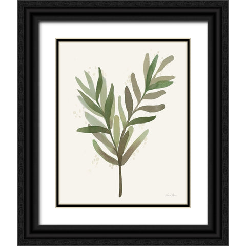 Leaf and Stem VIII Black Ornate Wood Framed Art Print with Double Matting by Horn, Laura