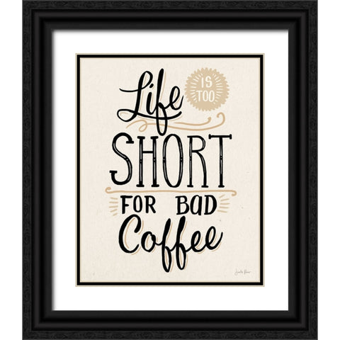 Bad Coffee I Neutral Black Ornate Wood Framed Art Print with Double Matting by Penner, Janelle